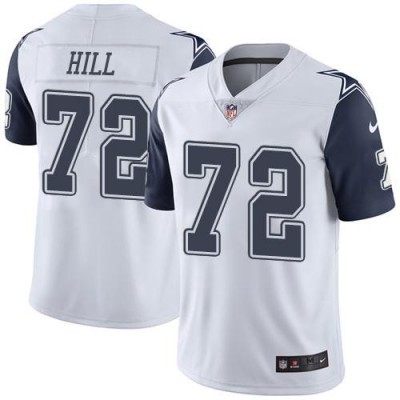 Nike Dallas Cowboys #72 Trysten Hill White Men's Stitched NFL Limited Rush Jersey
